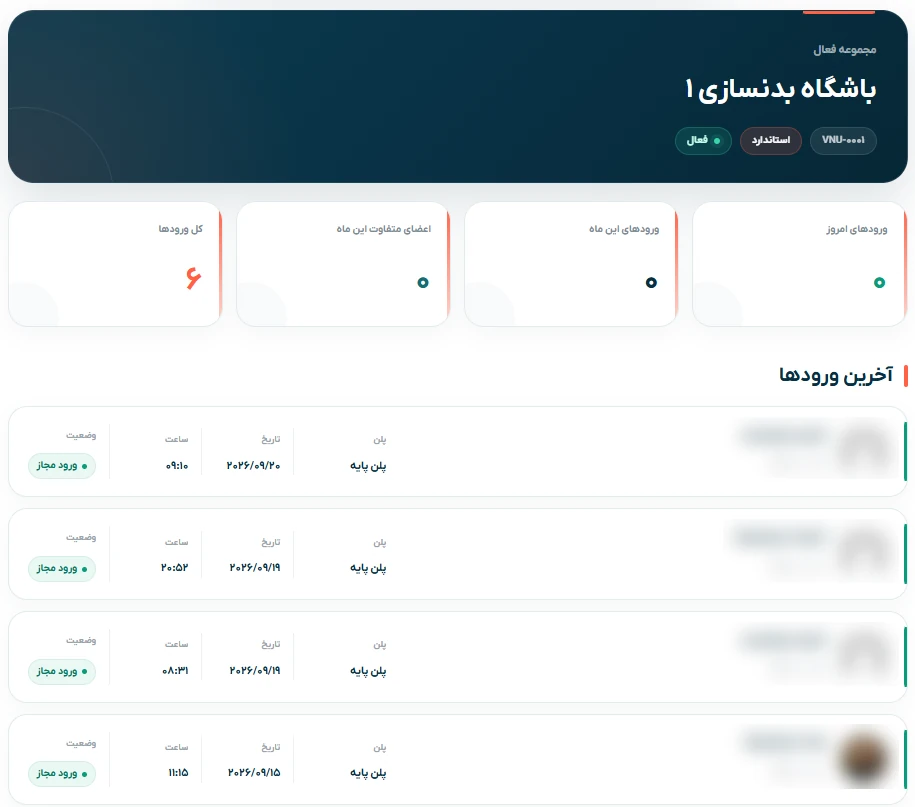 نمای داشبورد مدیریت مجموعه در لومکسا